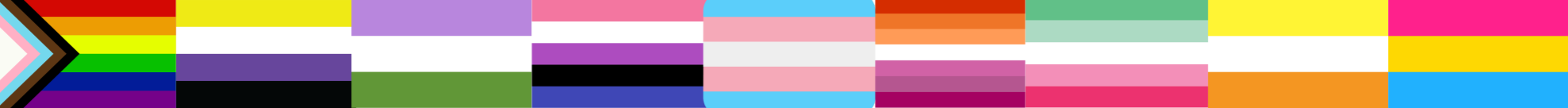 Strip of LGBTQIA+ pride flags